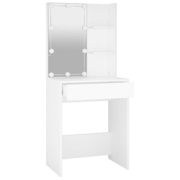 Sminkbord med LED vit 60x40x140 cm - Sminkbord - Toalettbord - Home & Living