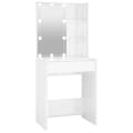 Miniatyrbild 3 av 11: Sminkbord med LED vit högglans 60x40x140 cm - Sminkbord - Toalettbord - Home & Living