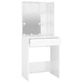 Miniatyrbild 5 av 11: Sminkbord med LED vit högglans 60x40x140 cm - Sminkbord - Toalettbord - Home & Living
