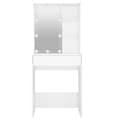 Miniatyrbild 6 av 11: Sminkbord med LED vit högglans 60x40x140 cm - Sminkbord - Toalettbord - Home & Living