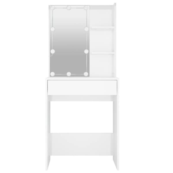 Sminkbord med LED vit högglans 60x40x140 cm - Sminkbord - Toalettbord - Home & Living