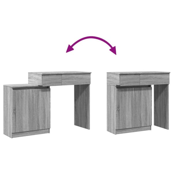 Peilipöytä LED-valoilla harmaa Sonoma 115x37x110,5 cm