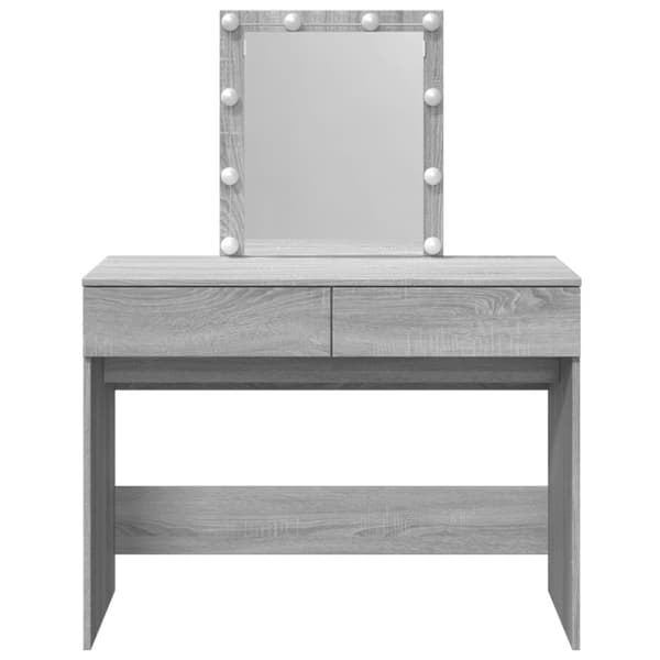 Peilipöytä LED-valoilla harmaa Sonoma 100x40x130 cm