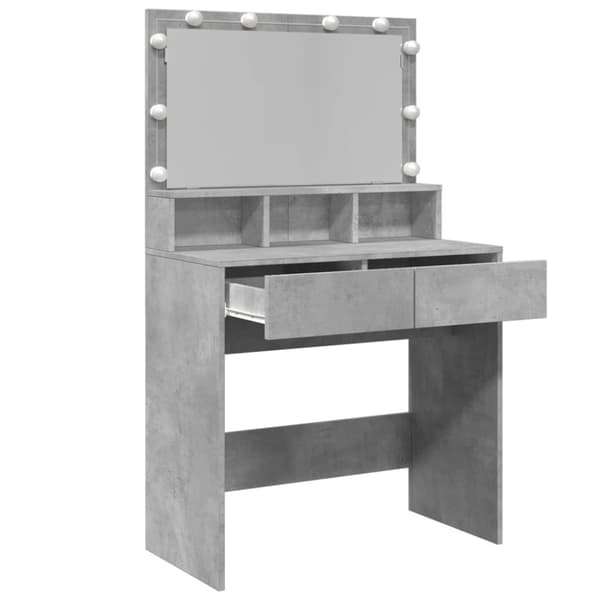 Peilipöytä LED-valoilla betoninharmaa 80x41x134,5 cm