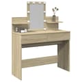 Miniatyrbild 4 av 10: Sminkbord med LED sonoma-ek 100x40x130 cm