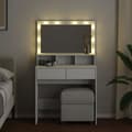 Pikkukuva 3 / 10: Peilipöytä LED-valoilla valkoinen 80x41x134,5 cm