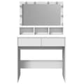 Pikkukuva 5 / 10: Peilipöytä LED-valoilla valkoinen 80x41x134,5 cm
