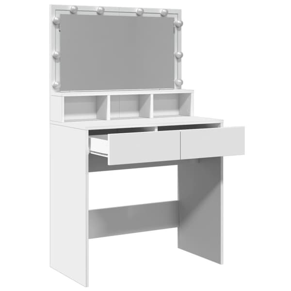 Peilipöytä LED-valoilla valkoinen 80x41x134,5 cm