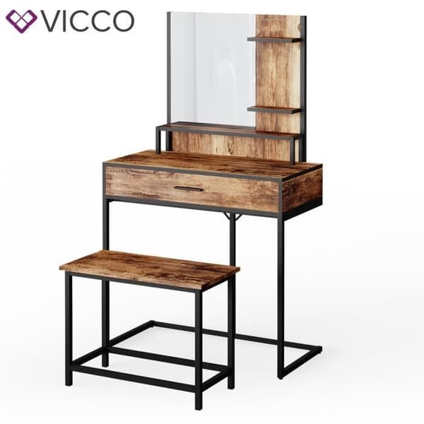 Vicco Fyrk sminkbord, sminkbord, sminkbyrå, metallstomme
