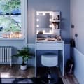 Miniatyrbild 4 av 6: Vicco Ruben sminkbord, Vit, 60 cm med LED-belysning och pall