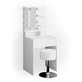 Miniatyrbild 1 av 6: Vicco Ruben sminkbord, Vit, 60 cm med LED-belysning och pall