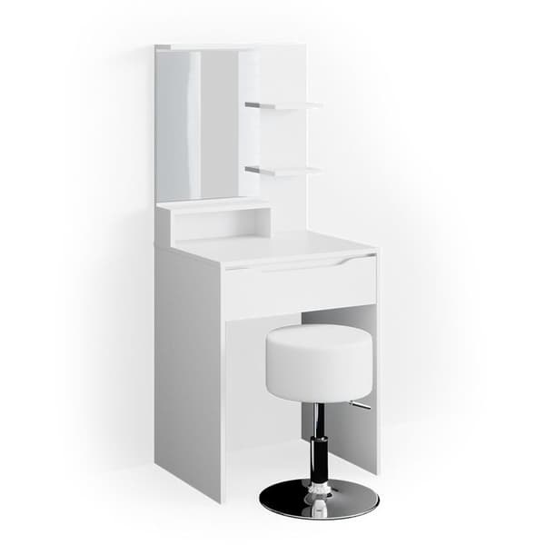 Vicco Ruben sminkbord, Vit, 60 cm med pall