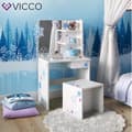 Miniatyrbild 4 av 4: Vicco sminkbord för barn, sminkbord för barn, sminkbord med pall, liten flicka