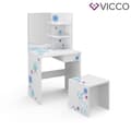 Miniatyrbild 2 av 4: Vicco sminkbord för barn, sminkbord för barn, sminkbord med pall, liten flicka