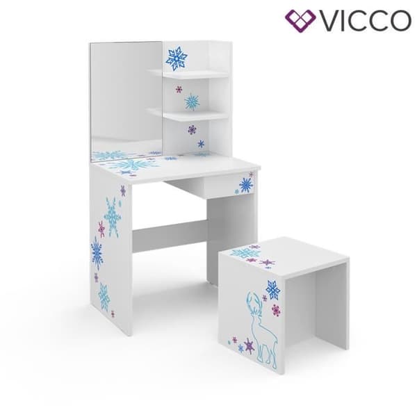 Vicco sminkbord för barn, sminkbord för barn, sminkbord med pall, liten flicka