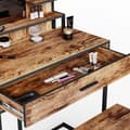 Miniatyrbild 6 av 6: Vicco Fyrk sminkbord, Rustik ek, 80 cm med LED-belysning och stol