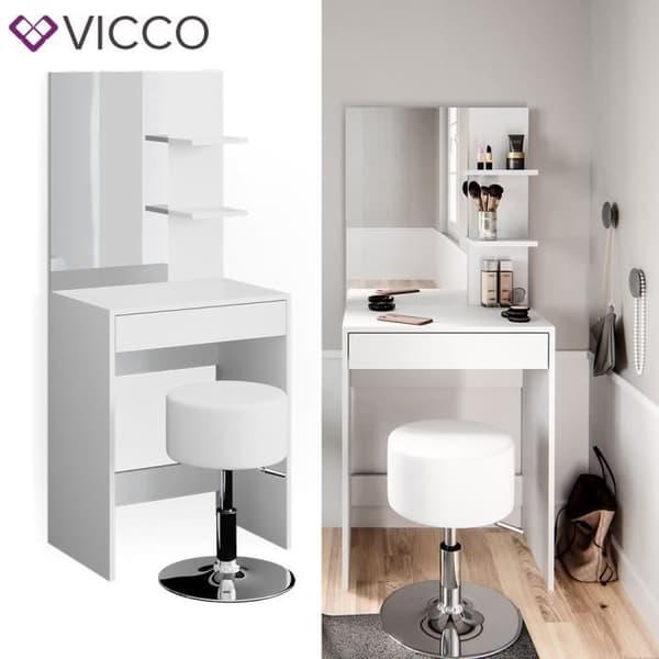 Vicco Isabelle sminkbord, sminkbord, sminkbyrå + pall