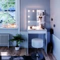 Miniatyrbild 4 av 6: Vicco Isabelle sminkbord, Vit, 60 cm med LED-belysning och pall