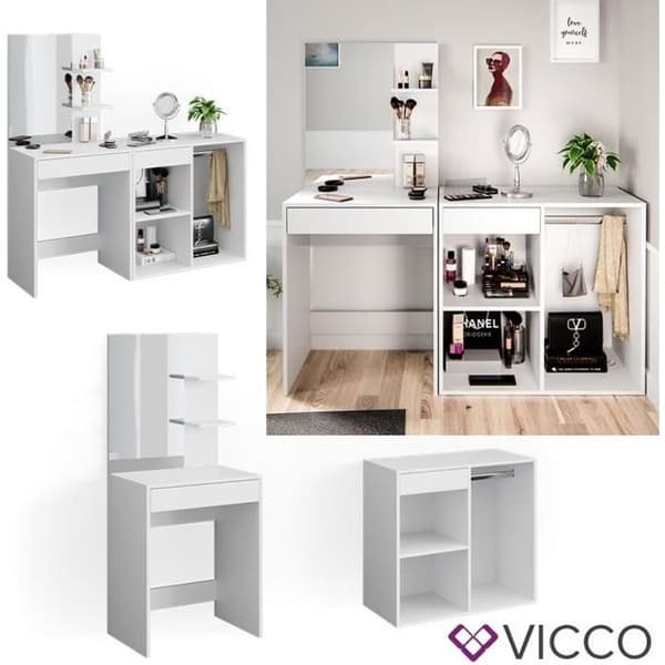 Vicco Isabelle sminkbord, sminkbord, sminkbyrå, sidomöbler, byrå