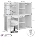Miniatyrbild 3 av 4: Vicco Isabelle sminkbord, sminkbord, LED-belysning, pall, enstaka möbler