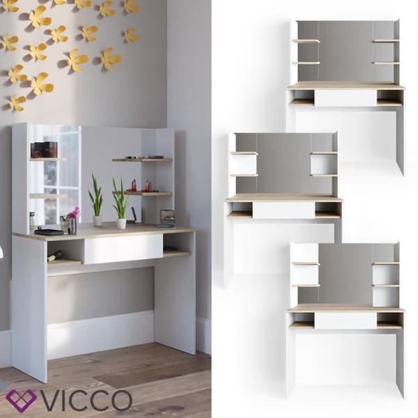 VICCO DAENERYS sminkbord i vit sonoma, sminkbord, sminkbyrå
