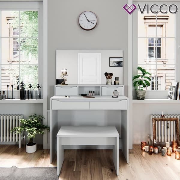Vicco Ruben sminkbord vitt med bänk