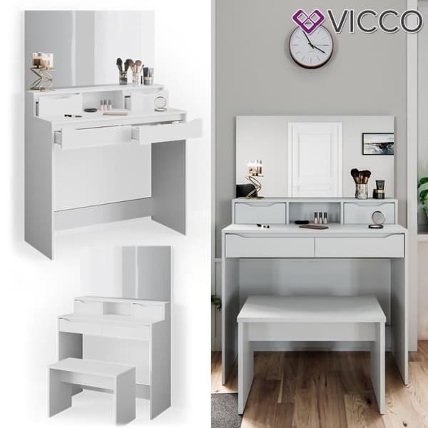 Vicco Ruben sminkbord vitt med bänk