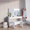Miniatyrbild 4 av 4: VICCO sminkbord Emma White Sonoma med bänk