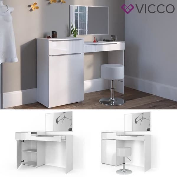 Vicco sminkbord Little Lilli blank vit med pall
