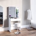 Miniatyrbild 4 av 6: Vicco Melle sminkbord, Vit, 68 cm med LED-belysning