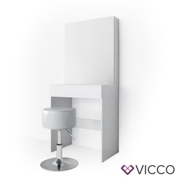 VICCO Melle Blanc sminkbord med pall