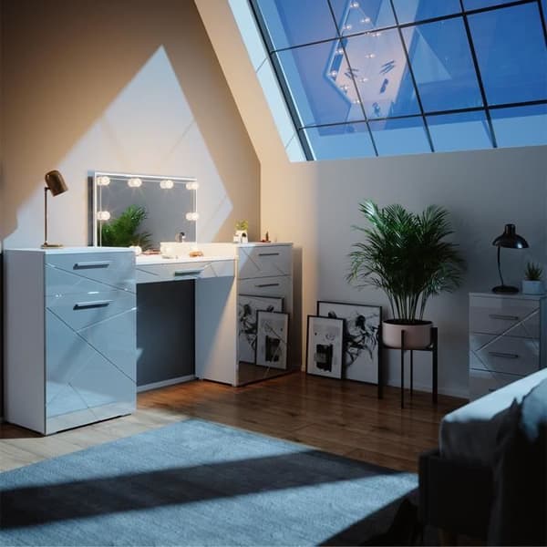 Vicco Irma sminkbord Ultrablank vit + LED