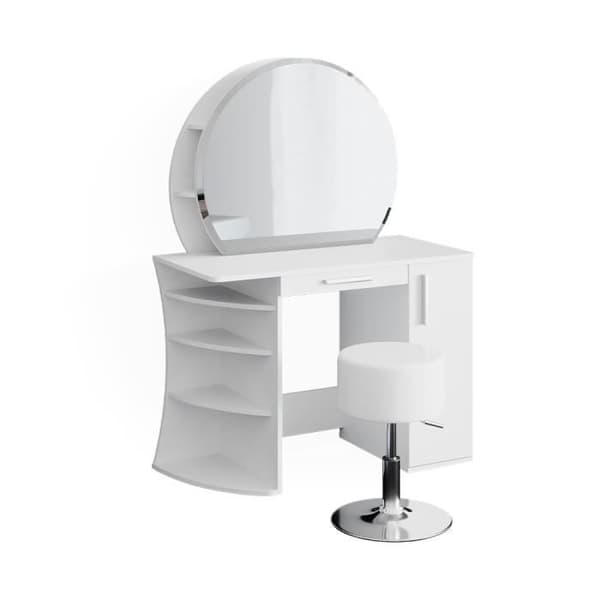 VICCO Almina sminkbord vit vit + LED