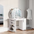 Miniatyrbild 4 av 6: Vicco Almina sminkbord, Vit, 100 cm med LED-belysning
