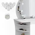 Miniatyrbild 6 av 6: Vicco Almina sminkbord, Vit, 100 cm med LED-belysning