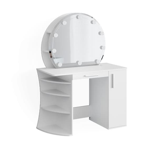 Vicco Almina sminkbord, Vit, 100 cm med LED-belysning