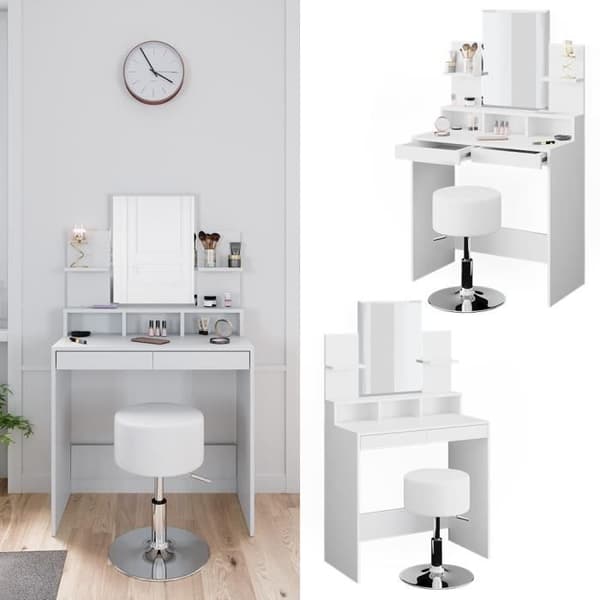VICCO Ania sminkbord vit + pall