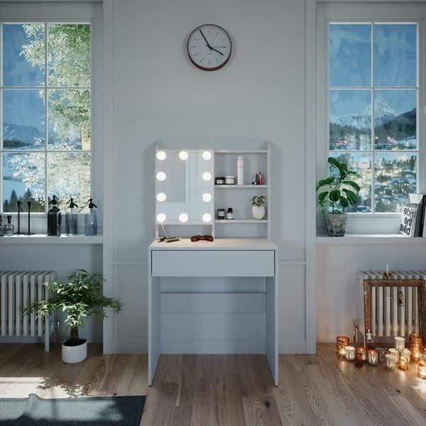 Vicco Laura vit LED sminkbord