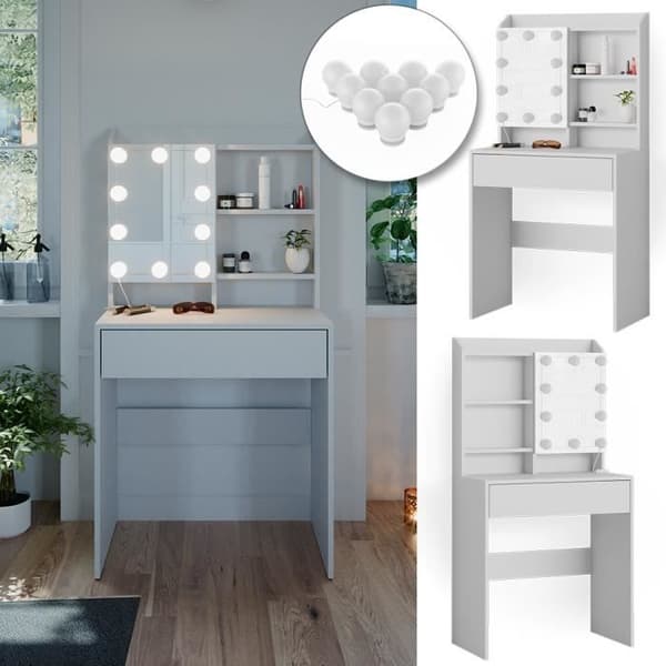Vicco Laura vit LED sminkbord