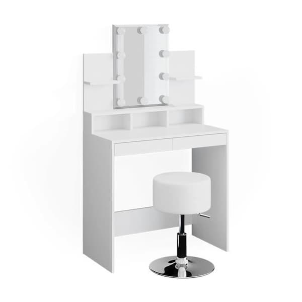VICCO Ania sminkbord vit + pall + LED