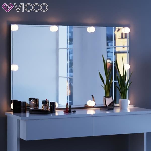 Vicco Azur sminkbord blankvit med LED