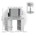Miniatyrbild 3 av 6: Vicco Sofia sminkbord, Vit, 128 cm med pall