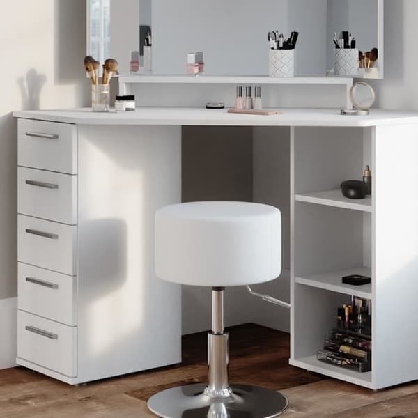 Vicco Sofia sminkbord, Vit, 128 cm med pall