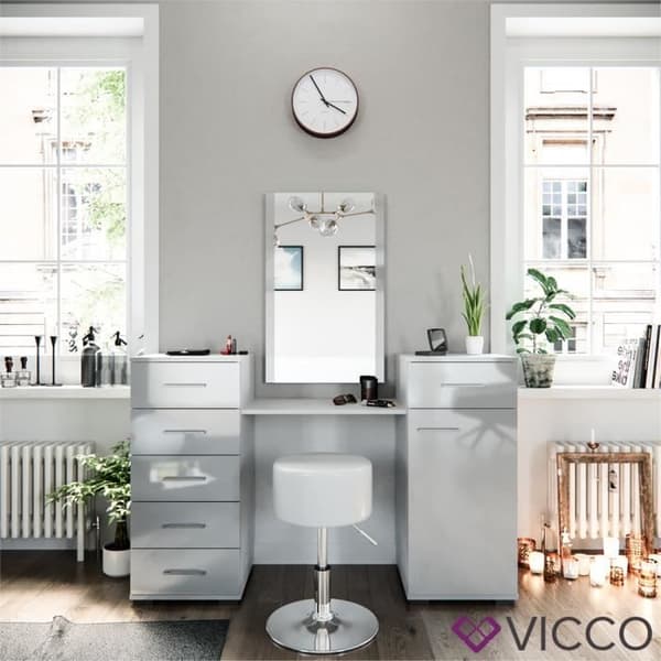 VICCO Zoe Vit sminkbord med pall
