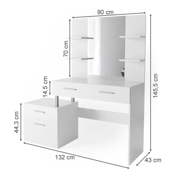 VICCO Maria sminkbord vit