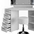 Miniatyrbild 6 av 6: Vicco Sofia sminkbord, Vit, 128 cm med LED-belysning och pall
