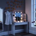 Miniatyrbild 4 av 6: Vicco Charlotte sminkbord, Vit, 108 cm med LED-belysning