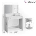 Miniatyrbild 3 av 4: Vicco Ruben sminkbord vitt med pall