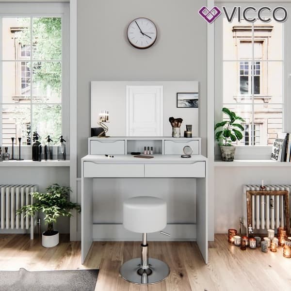Vicco Ruben sminkbord vitt med pall