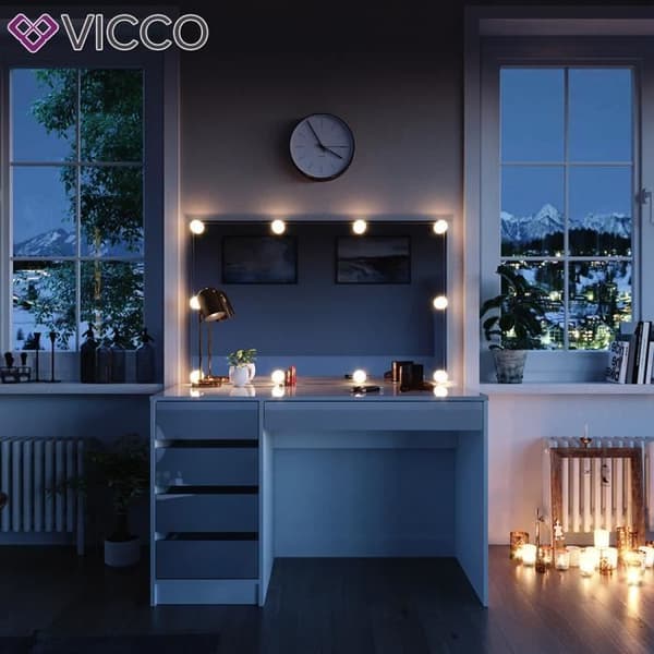 VICCO Sherry White sminkbord med LED